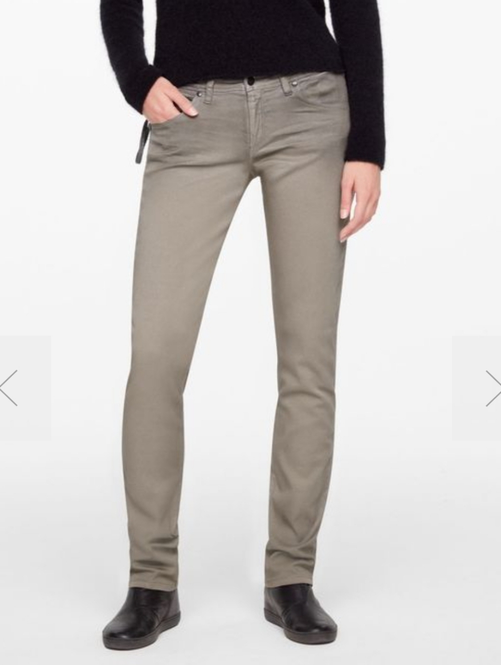 Sarah Pacini Taupe My Glitter Jeans Urban Fit Slim Straight Jeans Size 2